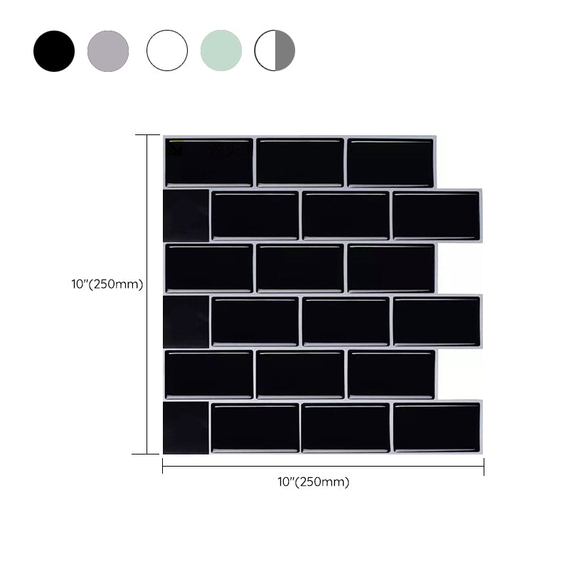 Modern Peel and Stick Backsplash Tile PVC Staggered Joint Peel and Stick Wall Tile