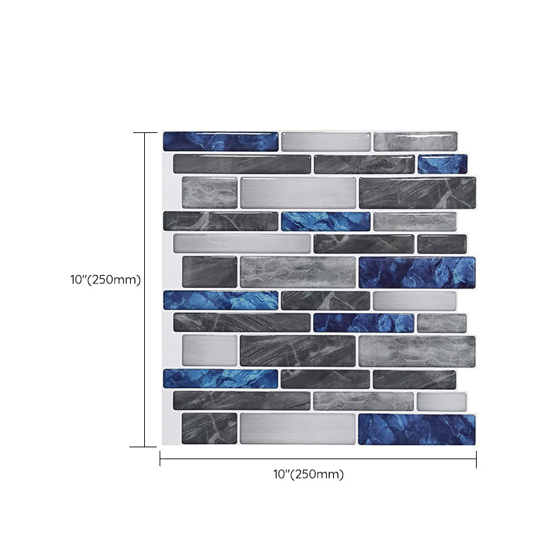 Modern Peel and Stick Backsplash Tile PVC Staggered Joint Peel and Stick Wall Tile