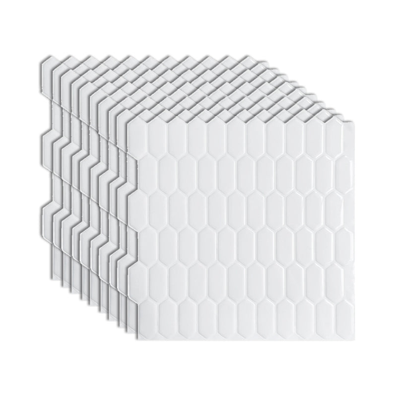 Modern Peel & Stick Field Tile PVC Hexagonal Mosaic Tile Peel and Stick Backsplash