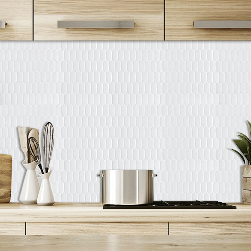 Modern Peel & Stick Field Tile PVC Hexagonal Mosaic Tile Peel and Stick Backsplash