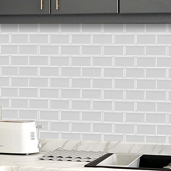 Square Peel & Stick Tile Stone Composite Subway Tile for Kitchen Backsplash