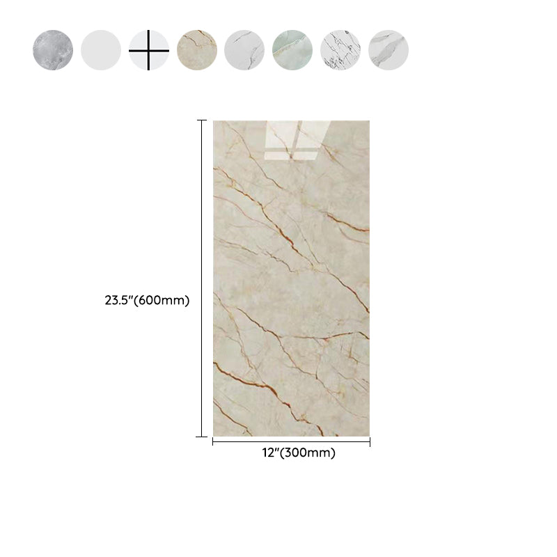 Stain Resistant Peel & Stick Tile Marbling Single Tile for Kitchen Backsplash