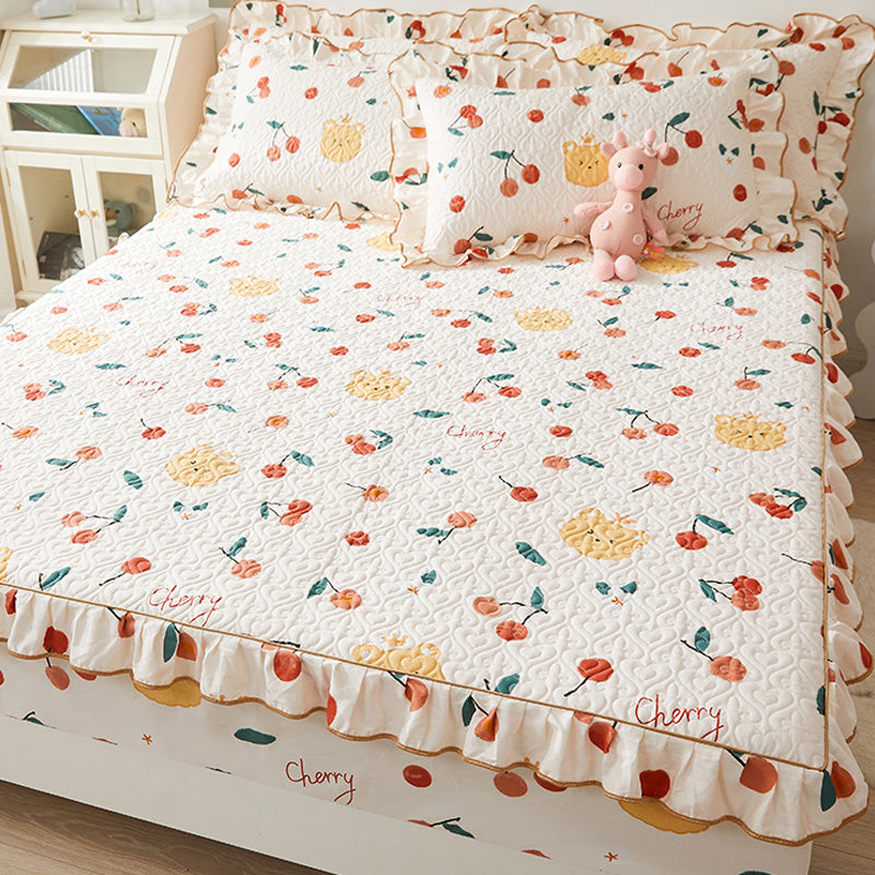 Floral Print Fitted Sheet Modern Cotton Extra Soft Bed Sheet Set