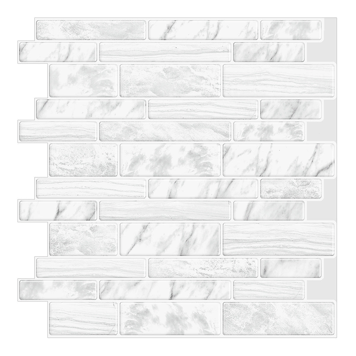 Square Peel & Stick Tile Stone Composite Subway Tile for Backsplash Wall