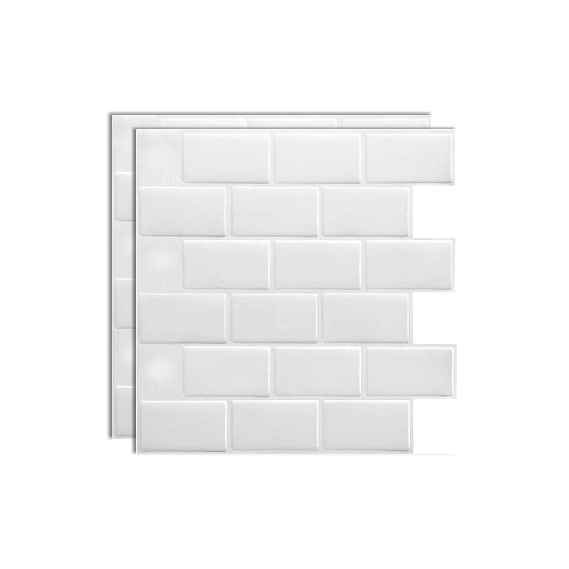 Square Peel & Stick Tile Stone Composite Subway Tile for Backsplash Wall