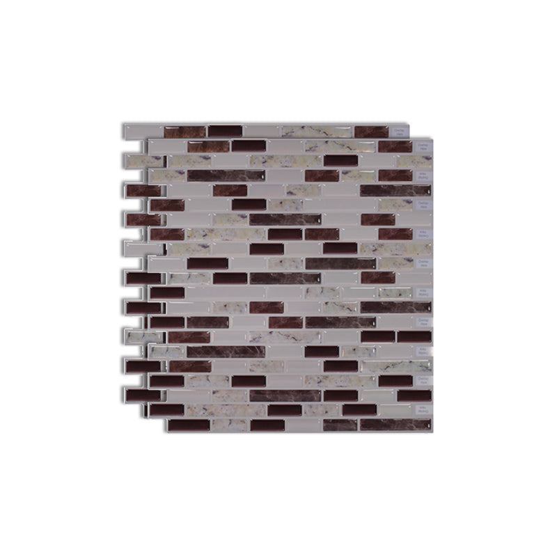 Square Peel & Stick Tile Stone Composite Subway Tile for Backsplash Wall