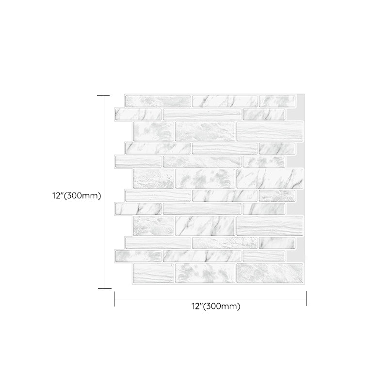 Square Peel & Stick Tile Stone Composite Subway Tile for Backsplash Wall