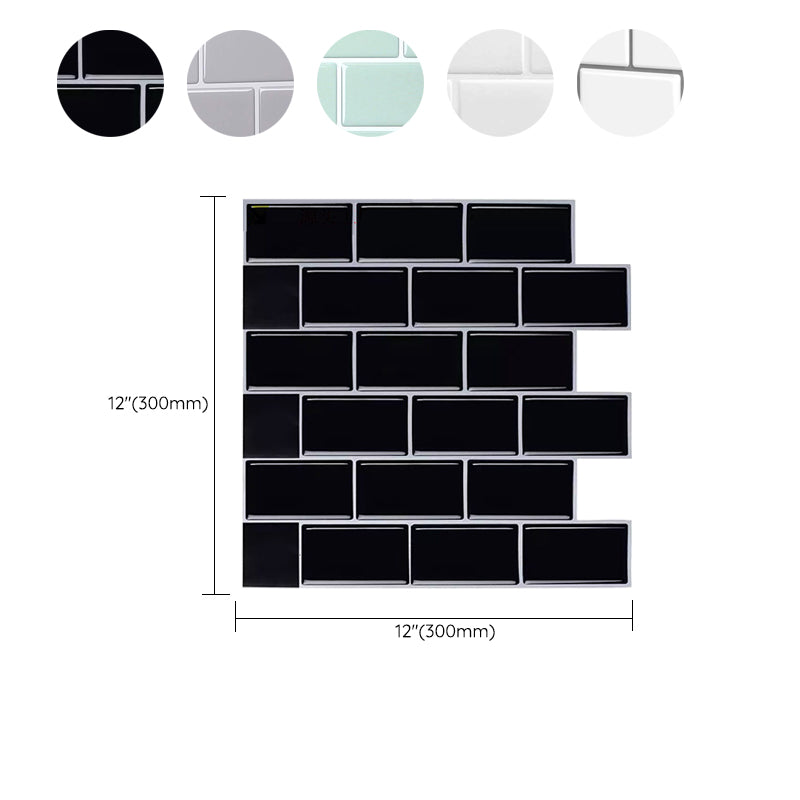 Square Peel & Stick Tile Stone Composite Subway Tile for Backsplash Wall