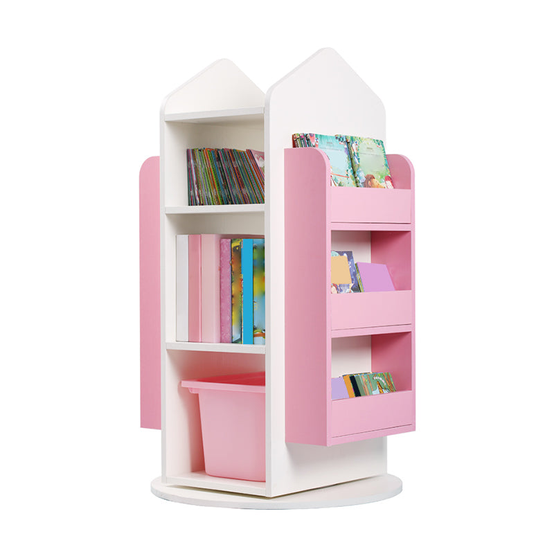 Scandinavian Book Shelf Double-Sided Standard Kids Bookcase in Open Back