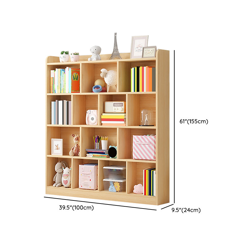 Scandinavian Wood Storage Bookcase Freestanding Book Shelf in Pine