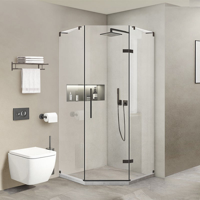 Black Scratch Resistant Shower Bath Door Semi Frameless Shower Doors