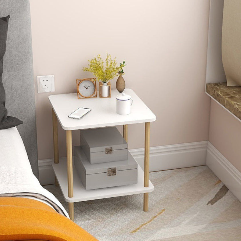 Modern Wood Bed Nightstand Open Storage Night Table for Bedroom