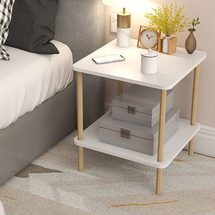 Modern Wood Bed Nightstand Open Storage Night Table for Bedroom