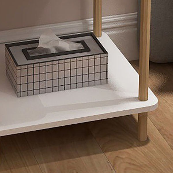 Modern Wood Bed Nightstand Open Storage Night Table for Bedroom