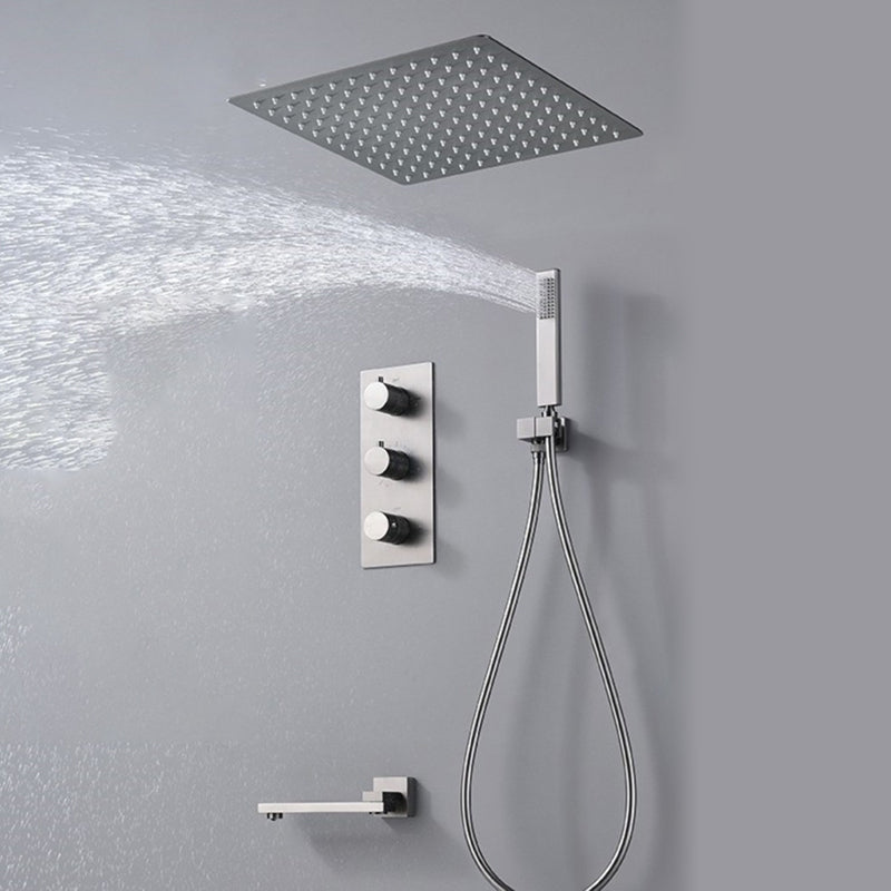 Modern Shower System Ceiling Mounted Square Dual Shower Head Shower Set