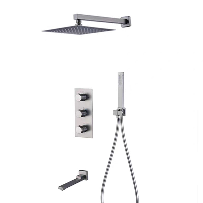 Modern Shower System Ceiling Mounted Square Dual Shower Head Shower Set