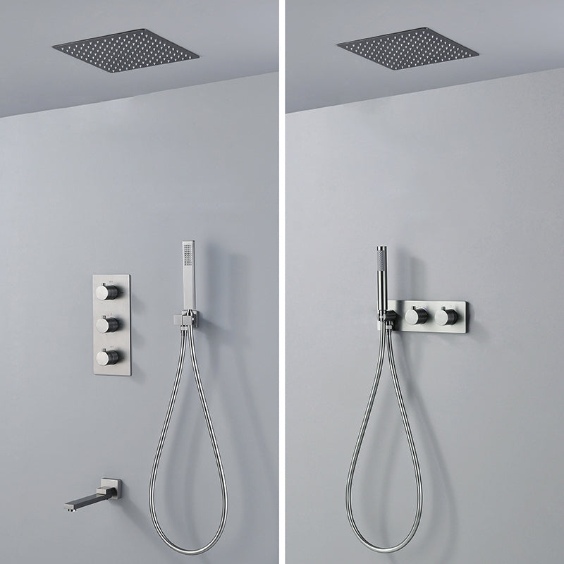 Modern Shower System Ceiling Mounted Square Dual Shower Head Shower Set