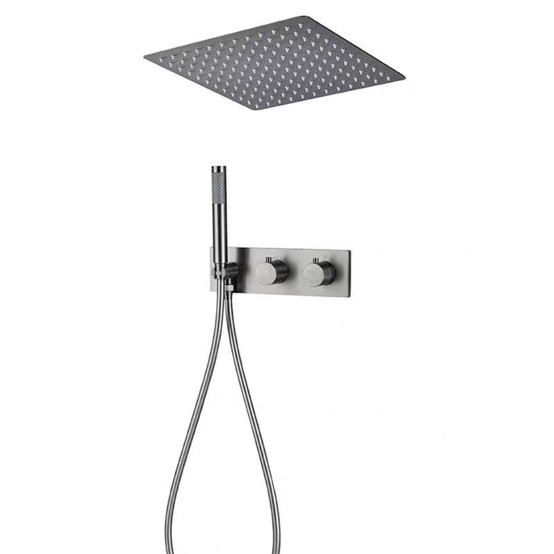 Modern Shower System Ceiling Mounted Square Dual Shower Head Shower Set