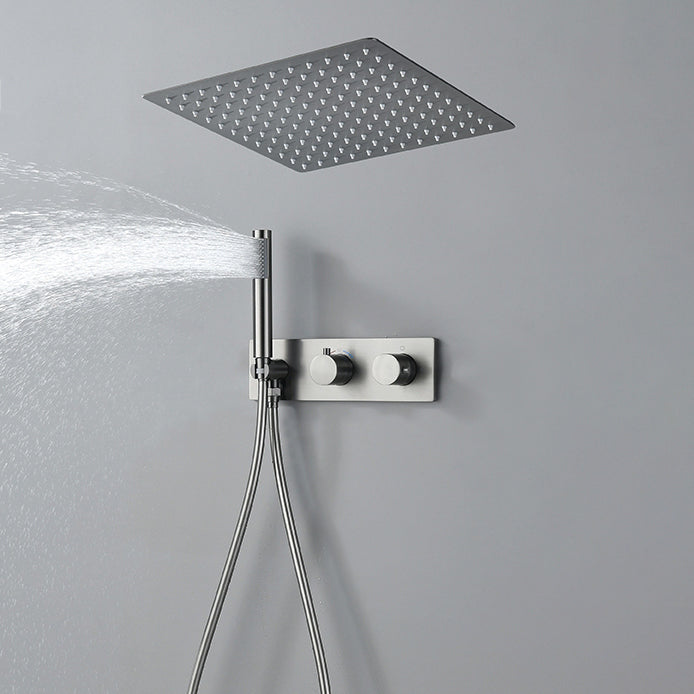 Modern Shower System Ceiling Mounted Square Dual Shower Head Shower Set