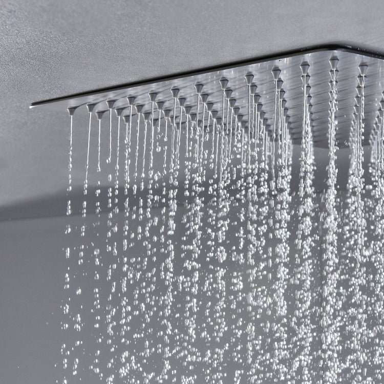 Modern Shower System Ceiling Mounted Square Dual Shower Head Shower Set