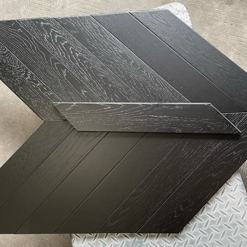 Dark Wood Hardwood Deck Tiles Click Lock Oak Side Trim Piece Tiles