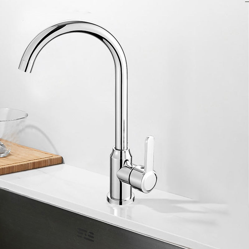 Modern Bridge Faucet Stainless Steel with Handles and Supply Lines Kitchen Sink Faucet
