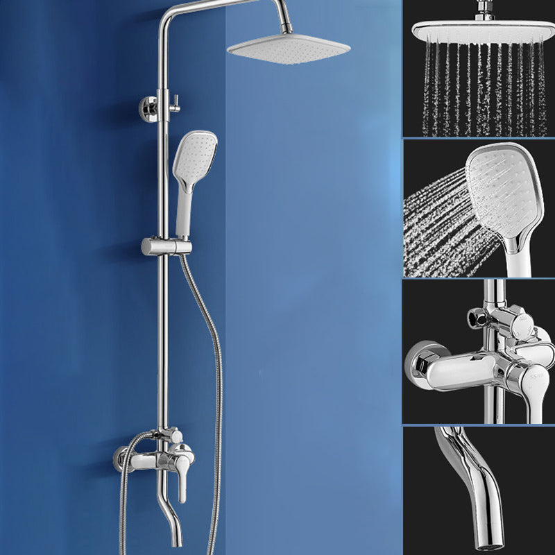 Wall Mounted Shower System Contemporary Adjustable Shower Head Combo