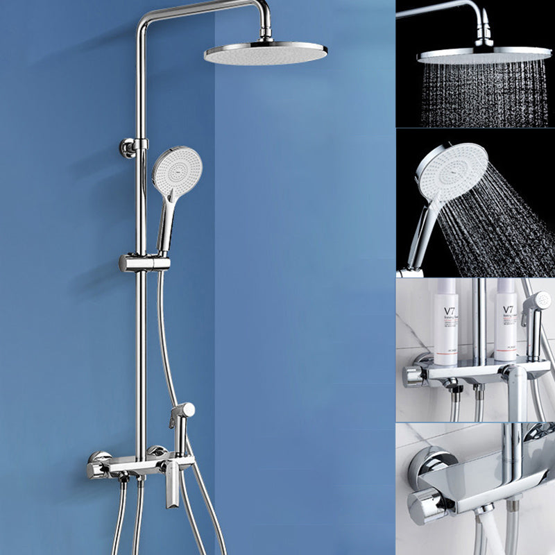 Wall Mounted Shower System Contemporary Adjustable Shower Head Combo