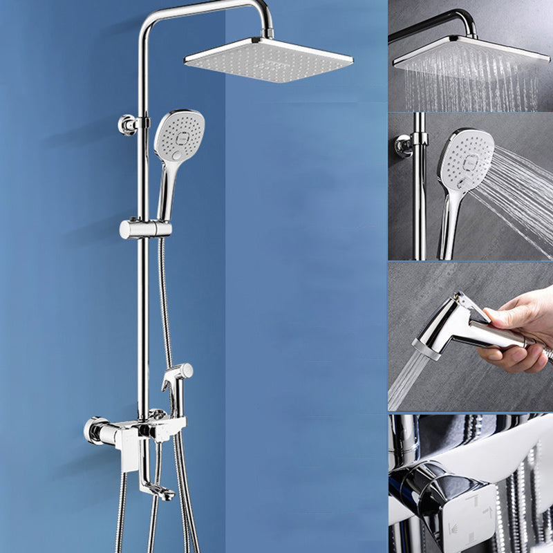 Wall Mounted Shower System Contemporary Adjustable Shower Head Combo