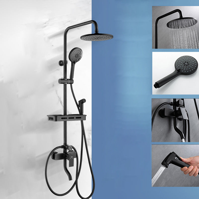 Wall Mounted Shower System Contemporary Adjustable Shower Head Combo