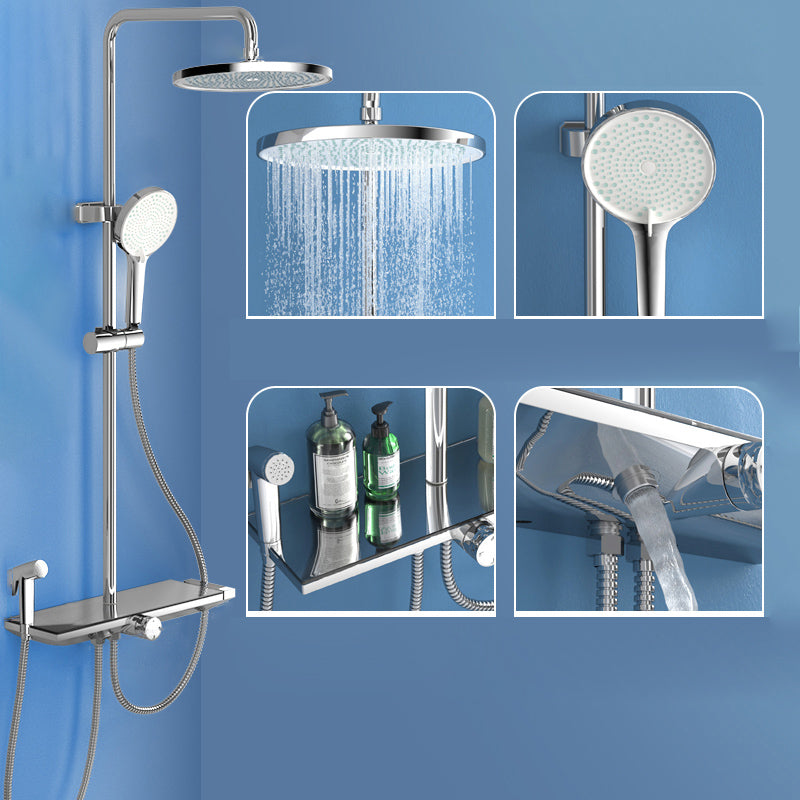 Wall Mounted Shower System Contemporary Adjustable Shower Head Combo