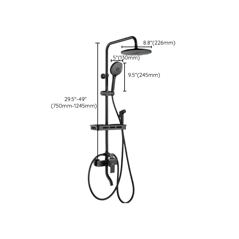 Wall Mounted Shower System Contemporary Adjustable Shower Head Combo