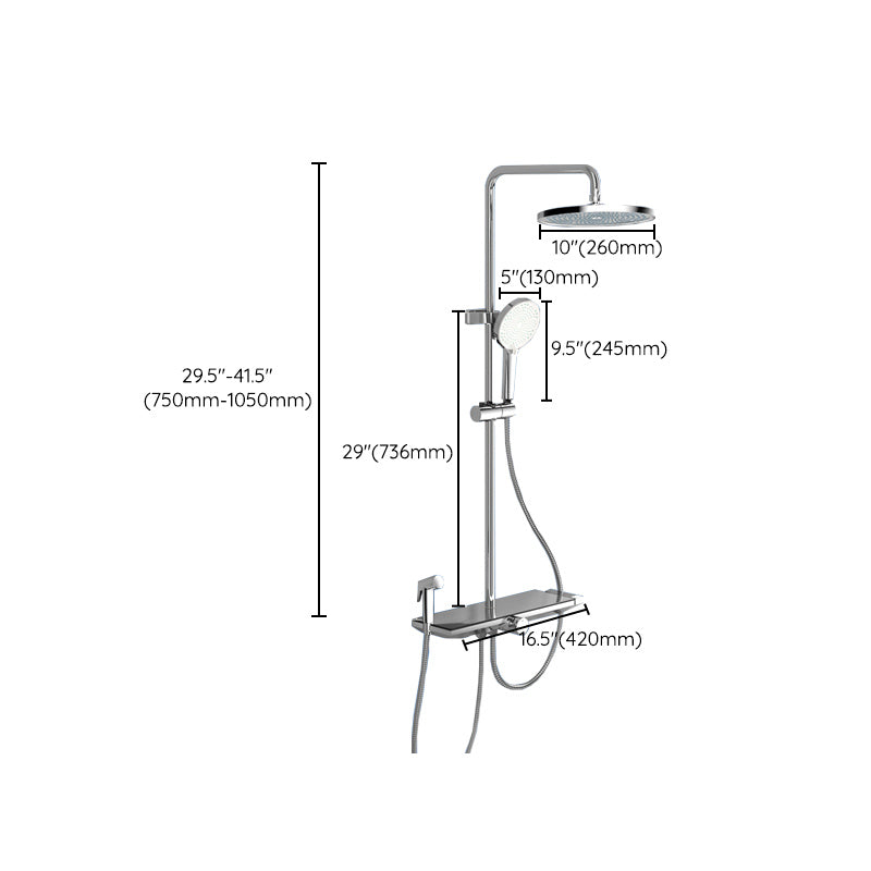 Wall Mounted Shower System Contemporary Adjustable Shower Head Combo