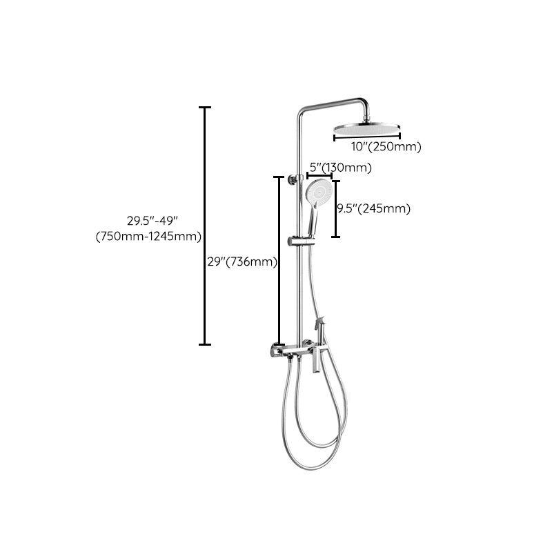 Wall Mounted Shower System Contemporary Adjustable Shower Head Combo