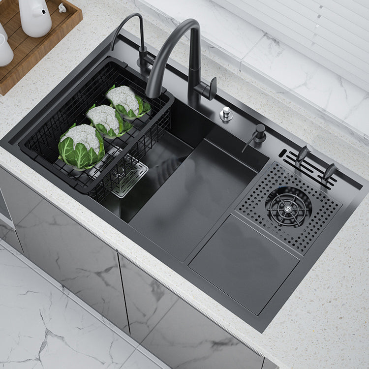 Stainless Steel Kitchen Sink Single Bowl Workstation Sink with Soundproofing