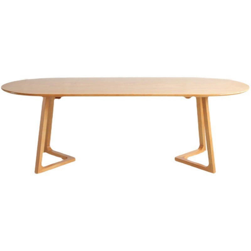 Modern Style Wooden Office Desk Oval Shape Desk with 2-Legs for Office