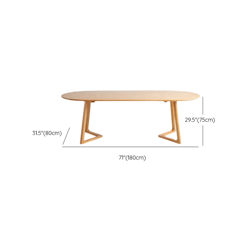 Modern Style Wooden Office Desk Oval Shape Desk with 2-Legs for Office