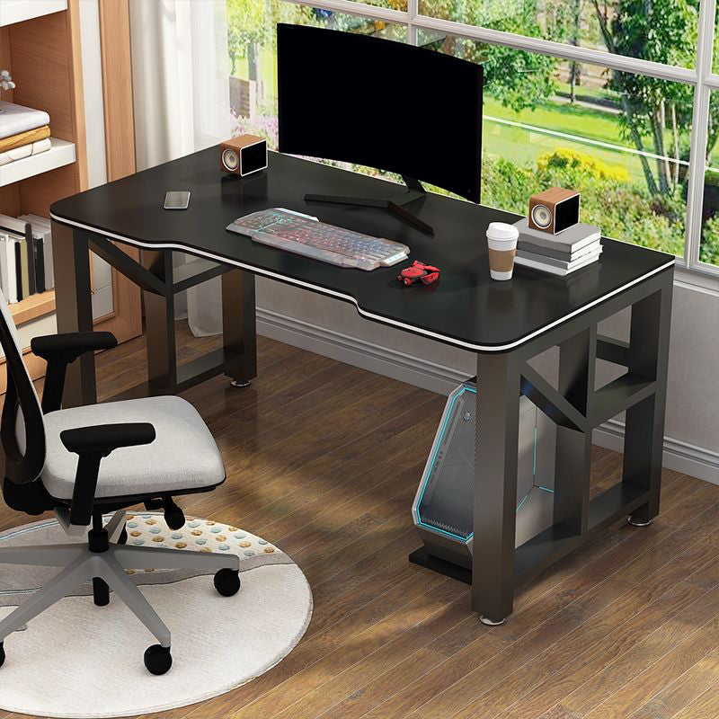 Modern Gaming Desk Antique Finish Wooden Writing Desk with Metal Legs