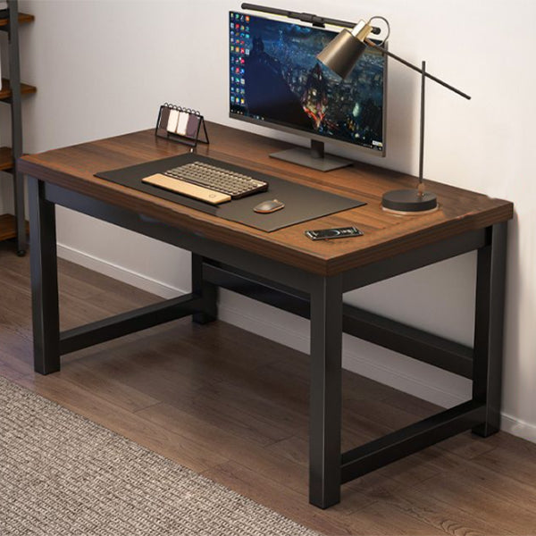 Wooden Industrial Gaming Desk Antique Finish Computer Desk with Metal Legs