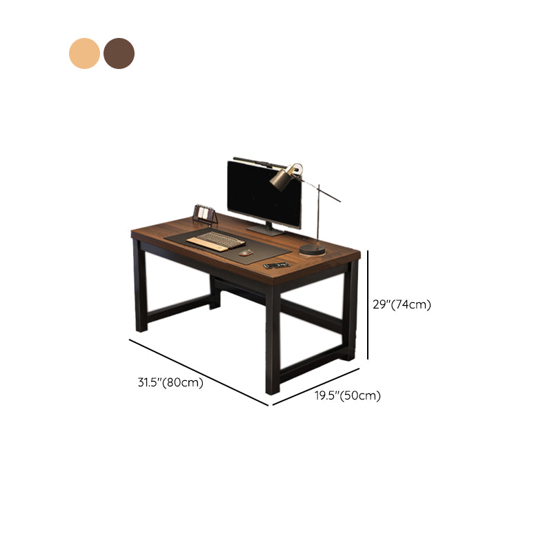 Wooden Industrial Gaming Desk Antique Finish Computer Desk with Metal Legs