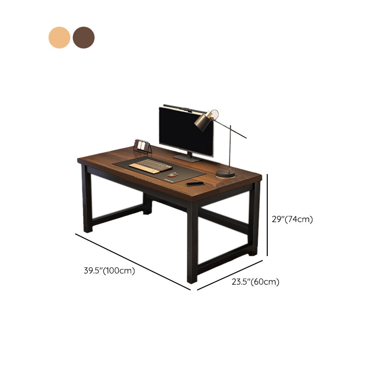 Wooden Industrial Gaming Desk Antique Finish Computer Desk with Metal Legs