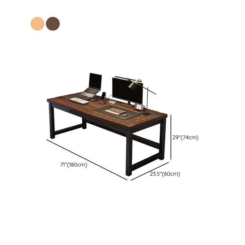 Wooden Industrial Gaming Desk Antique Finish Computer Desk with Metal Legs