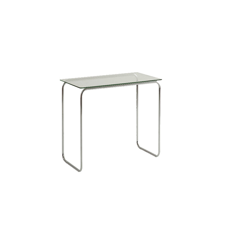 Glass Modern Style Writing Desk Rectangular Shape Task Table with 2-Legs for Home