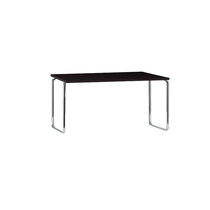 Glass Modern Style Writing Desk Rectangular Shape Task Table with 2-Legs for Home