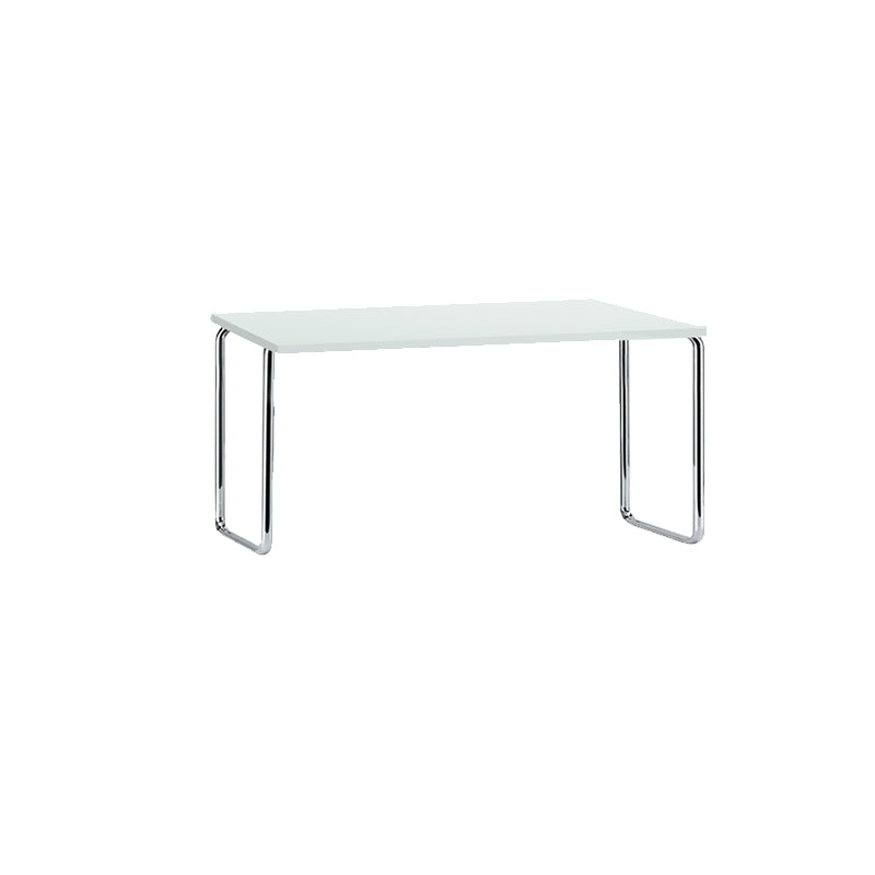 Glass Modern Style Writing Desk Rectangular Shape Task Table with 2-Legs for Home