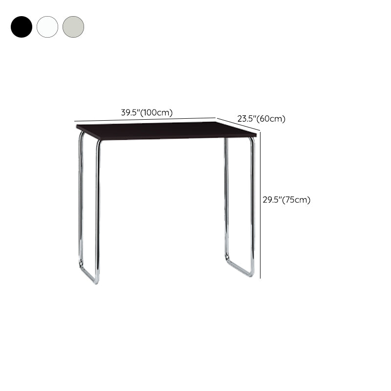 Glass Modern Style Writing Desk Rectangular Shape Task Table with 2-Legs for Home