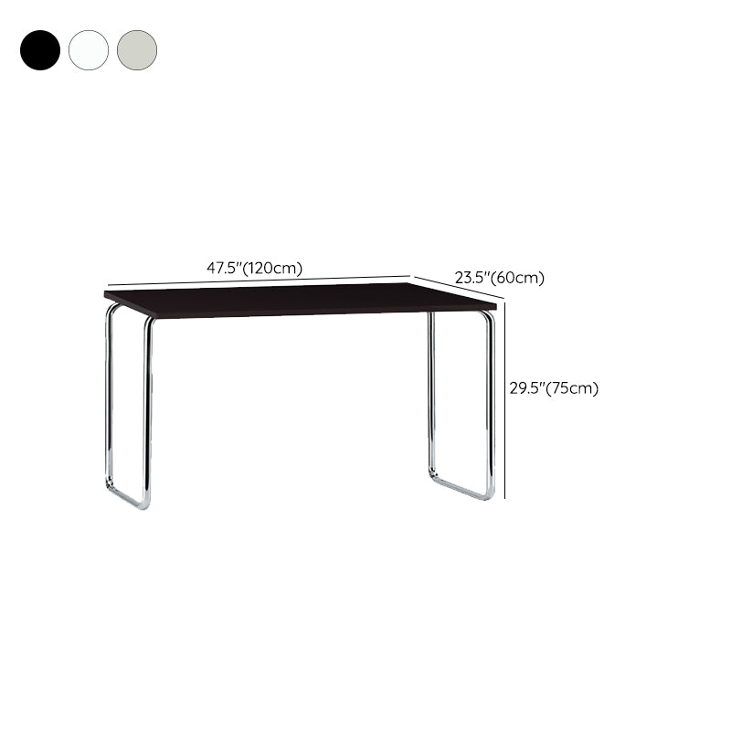 Glass Modern Style Writing Desk Rectangular Shape Task Table with 2-Legs for Home