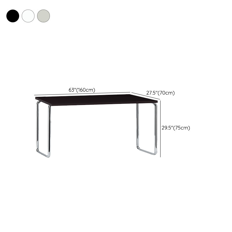 Glass Modern Style Writing Desk Rectangular Shape Task Table with 2-Legs for Home