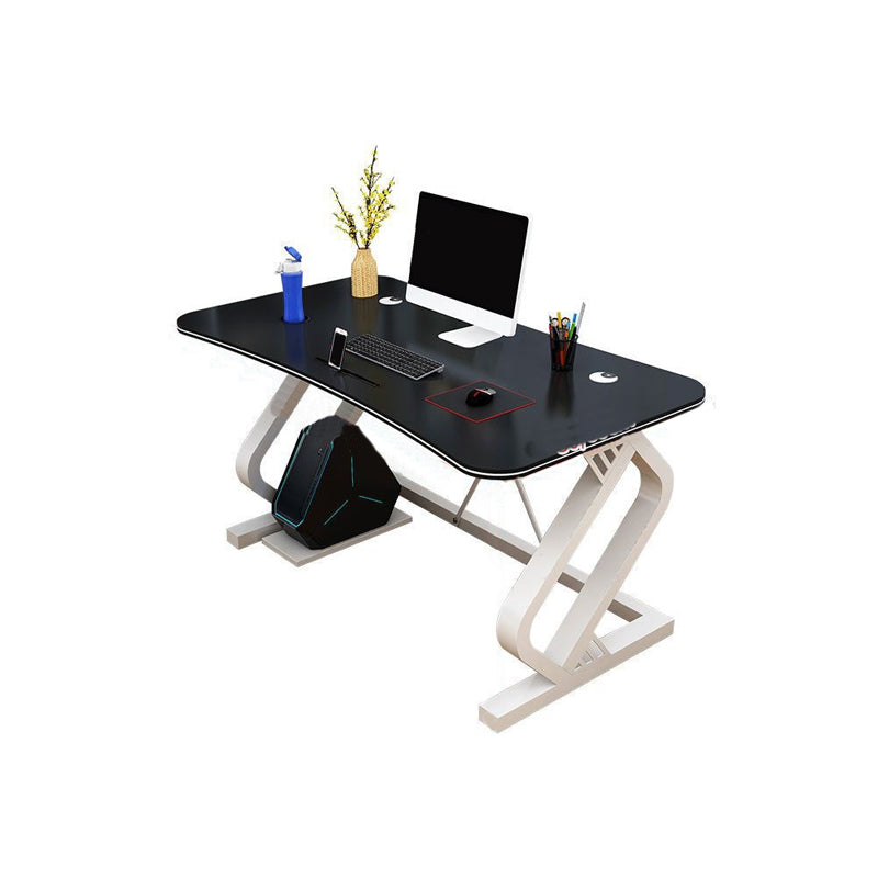 Contemporary Computer Desk Antique Finish Gaming Desk with Metal Legs