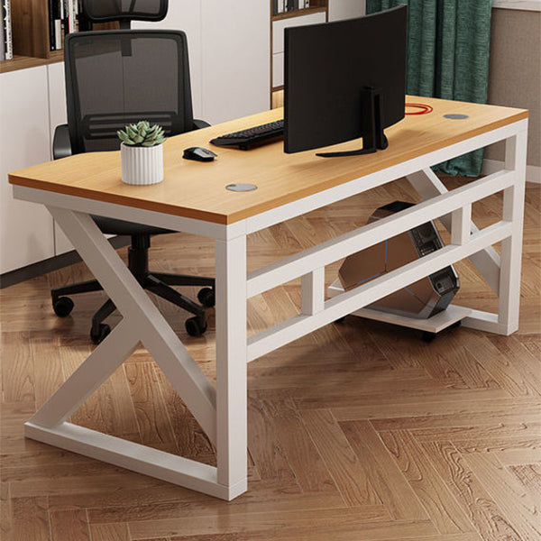 Contemporary Wooden Computer Desk Sled Base 29.53-inch Tall Office Desk